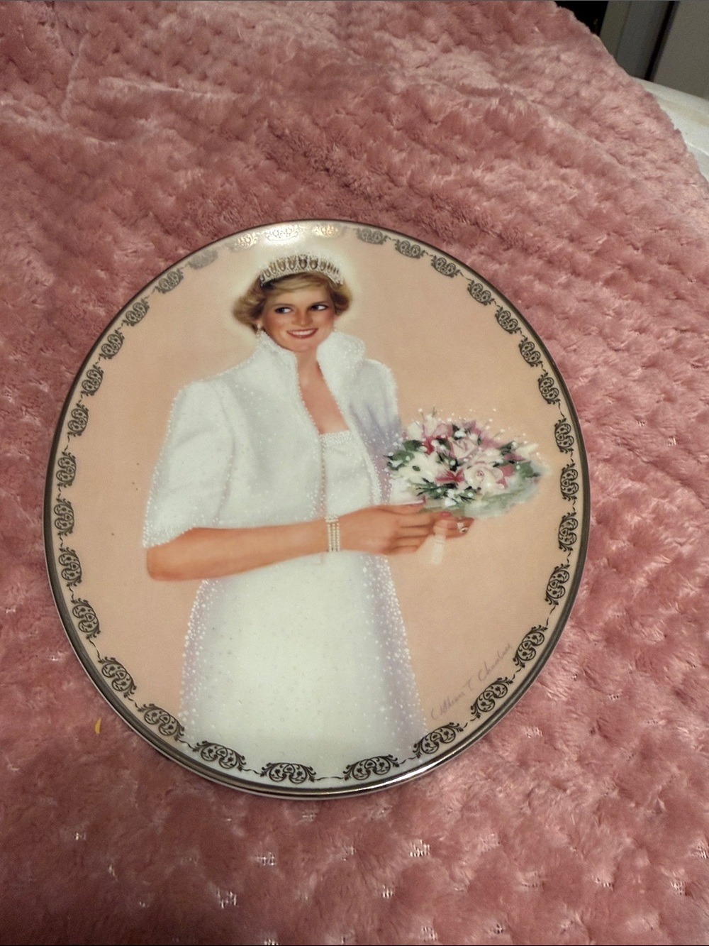 The Bradford Exchange Pink and White Princess Bride Collector Plate